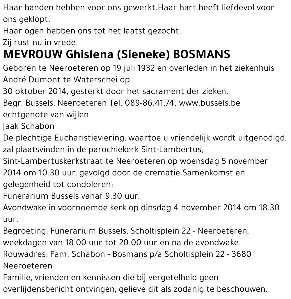 Ghislena Bosmans