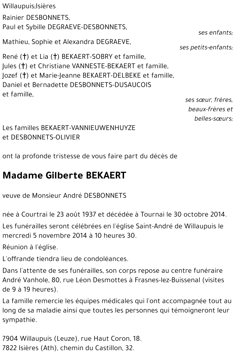 Gilberte BEKAERT