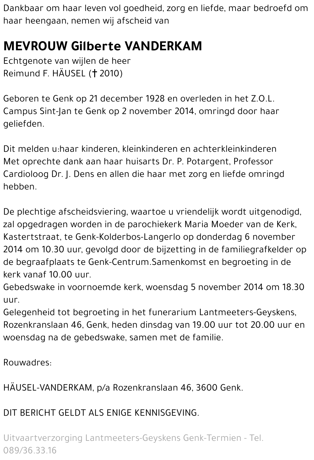 Gilberte VANDERKAM
