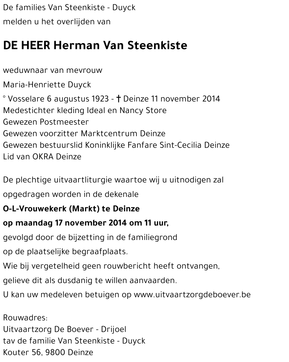 Herman Van Steenkiste