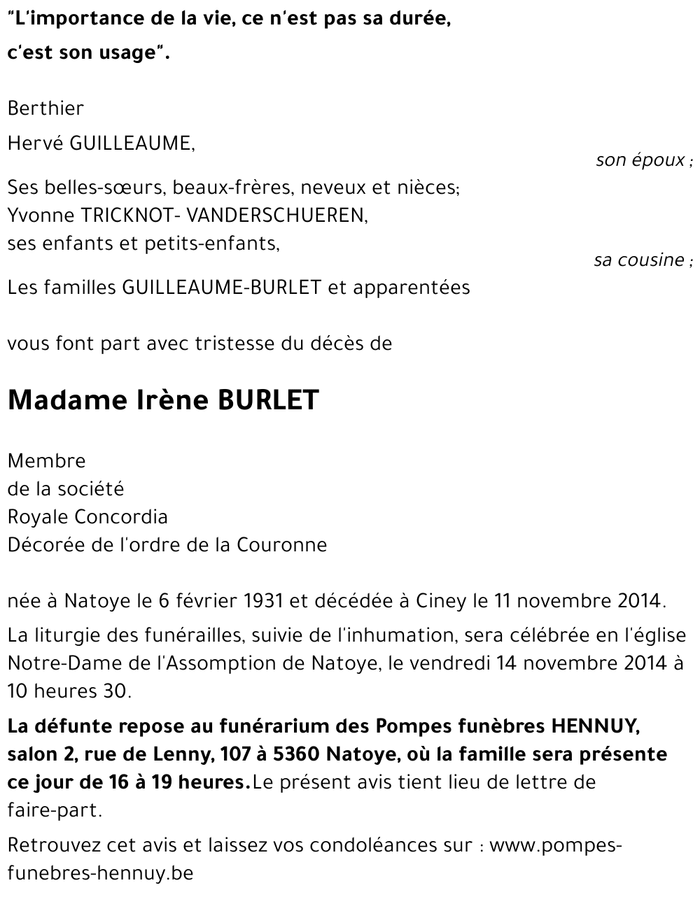 Irène BURLET
