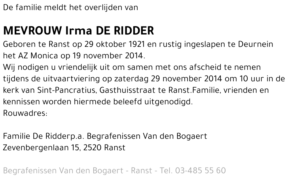 Irma De Ridder