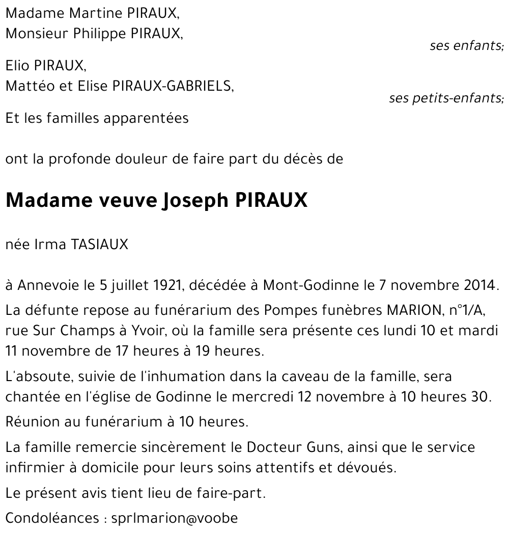 Irma TASIAUX
