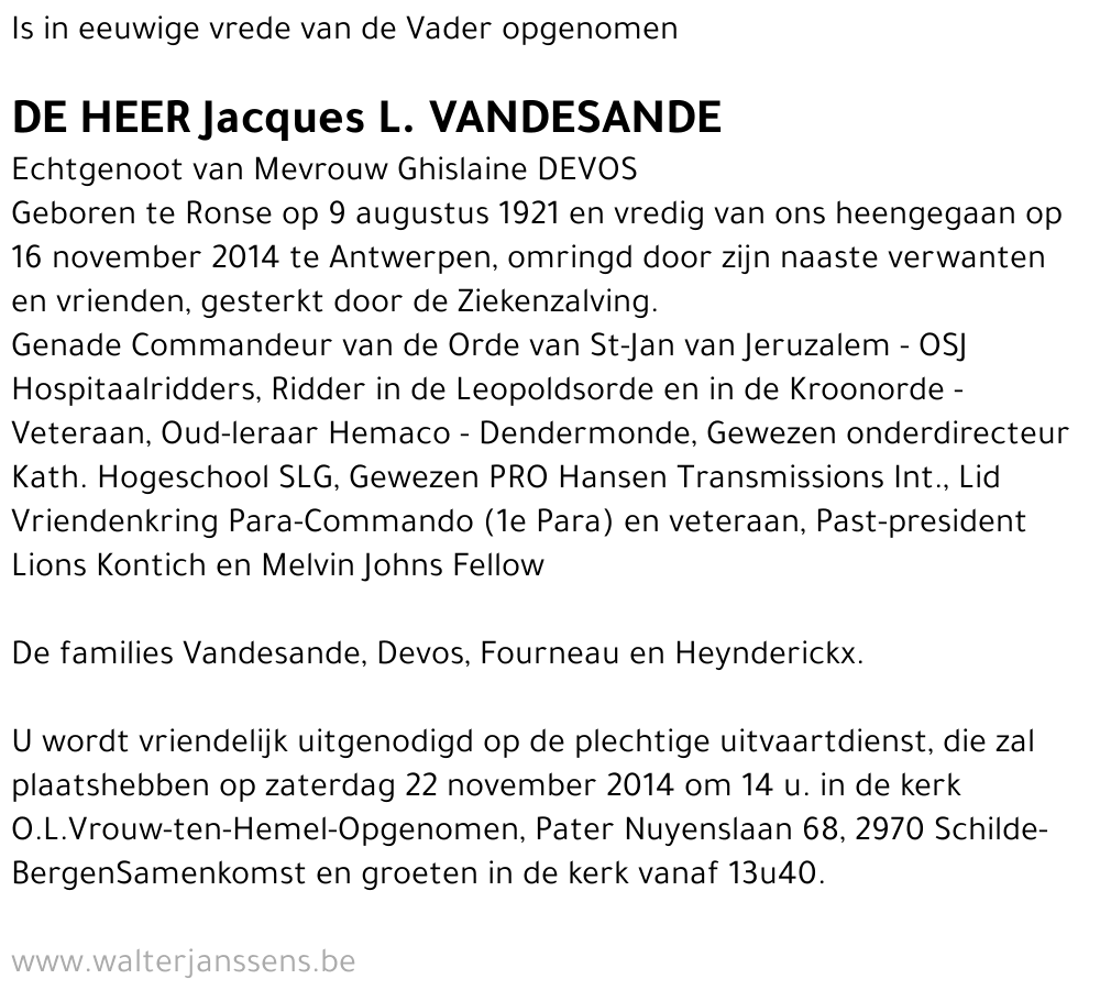 Jacques L. Vandesande