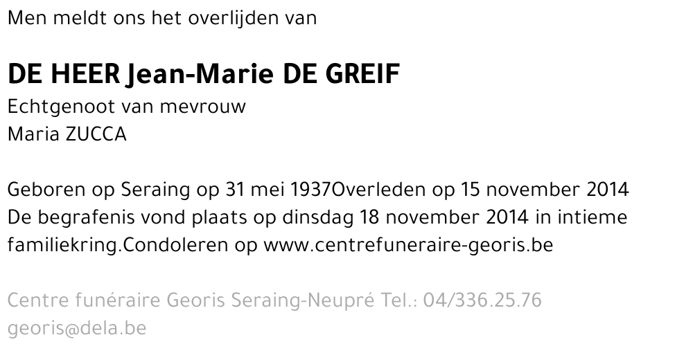 Jean-Marie De Greif