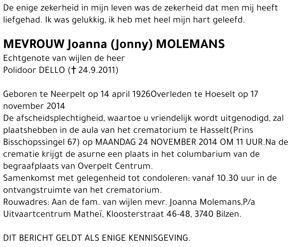 Joanna (Jonny) MOLEMANS
