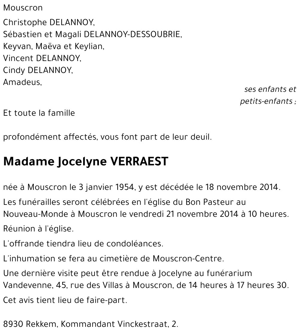 Jocelyne VERRAEST