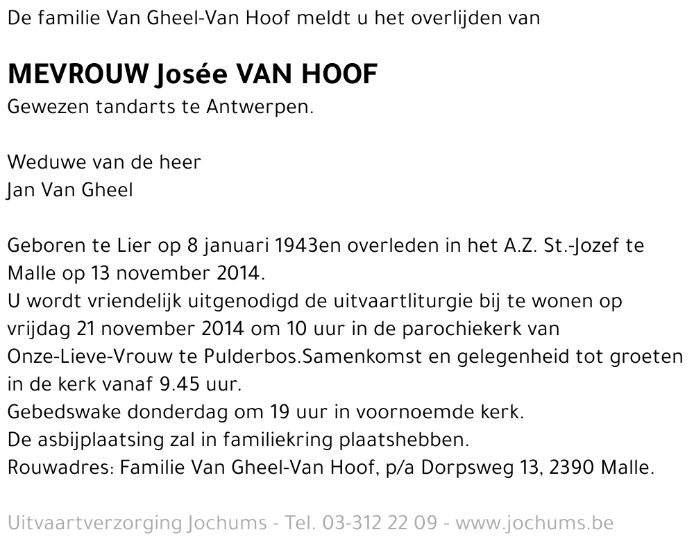 Josée Van Hoof