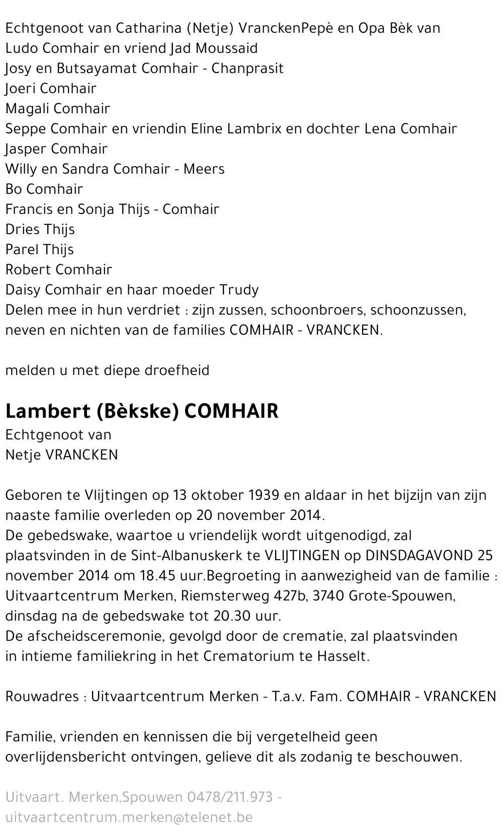 Lambert Comhair