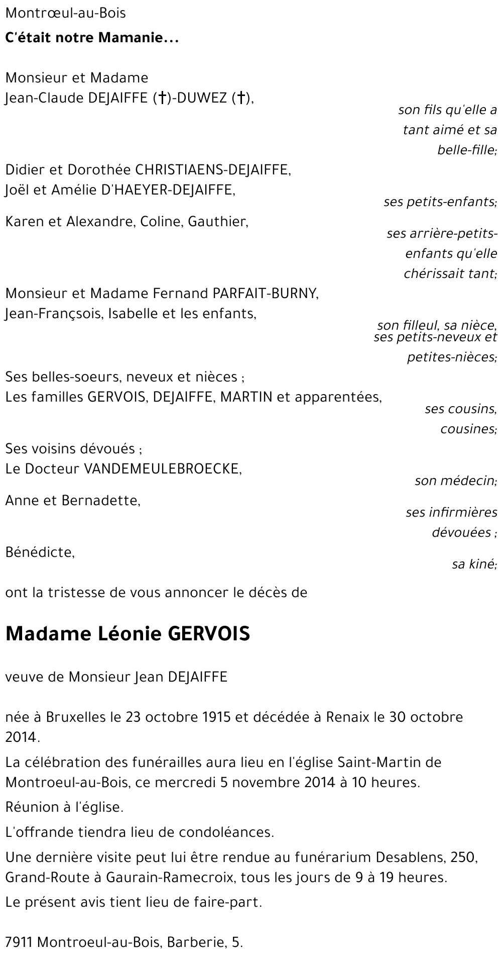 Léonie GERVOIS