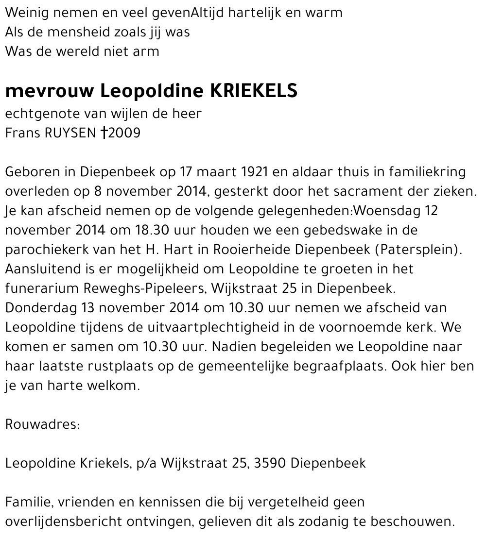 Leopoldine Kriekels