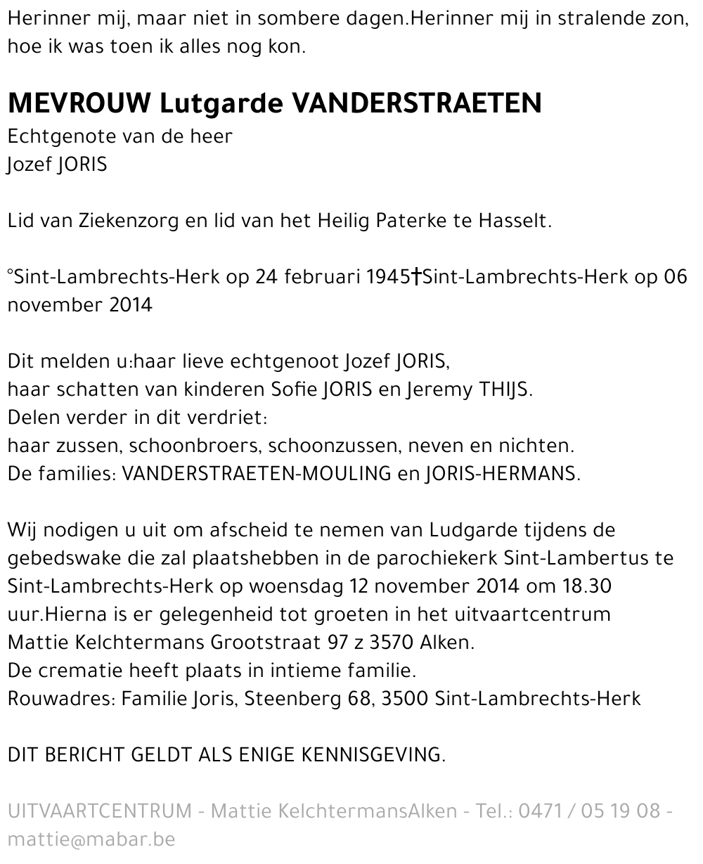 lutgarde Vanderstraeten