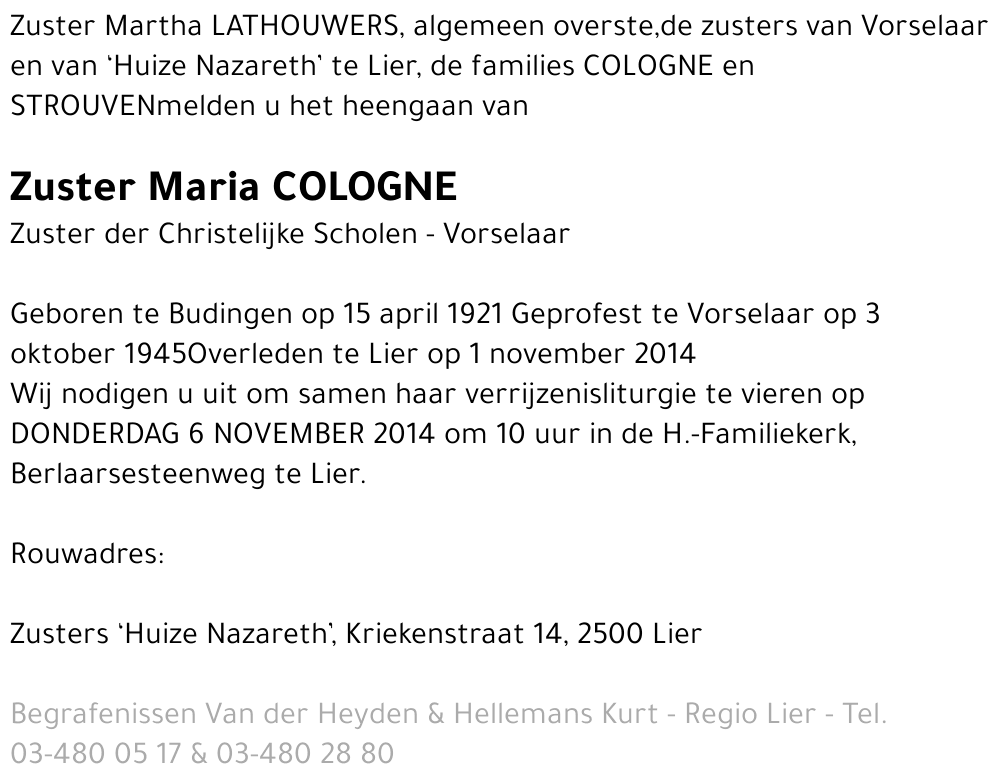 Maria Cologne