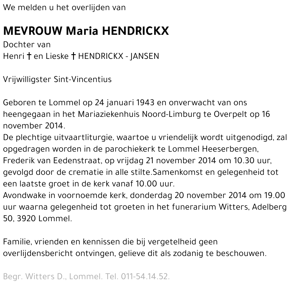 Maria Hendrickx