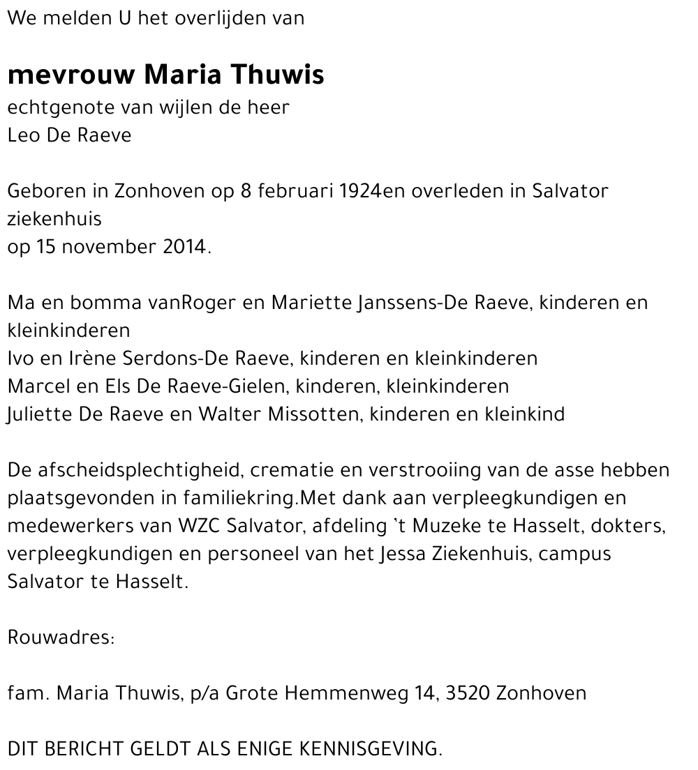 Maria Thuwis