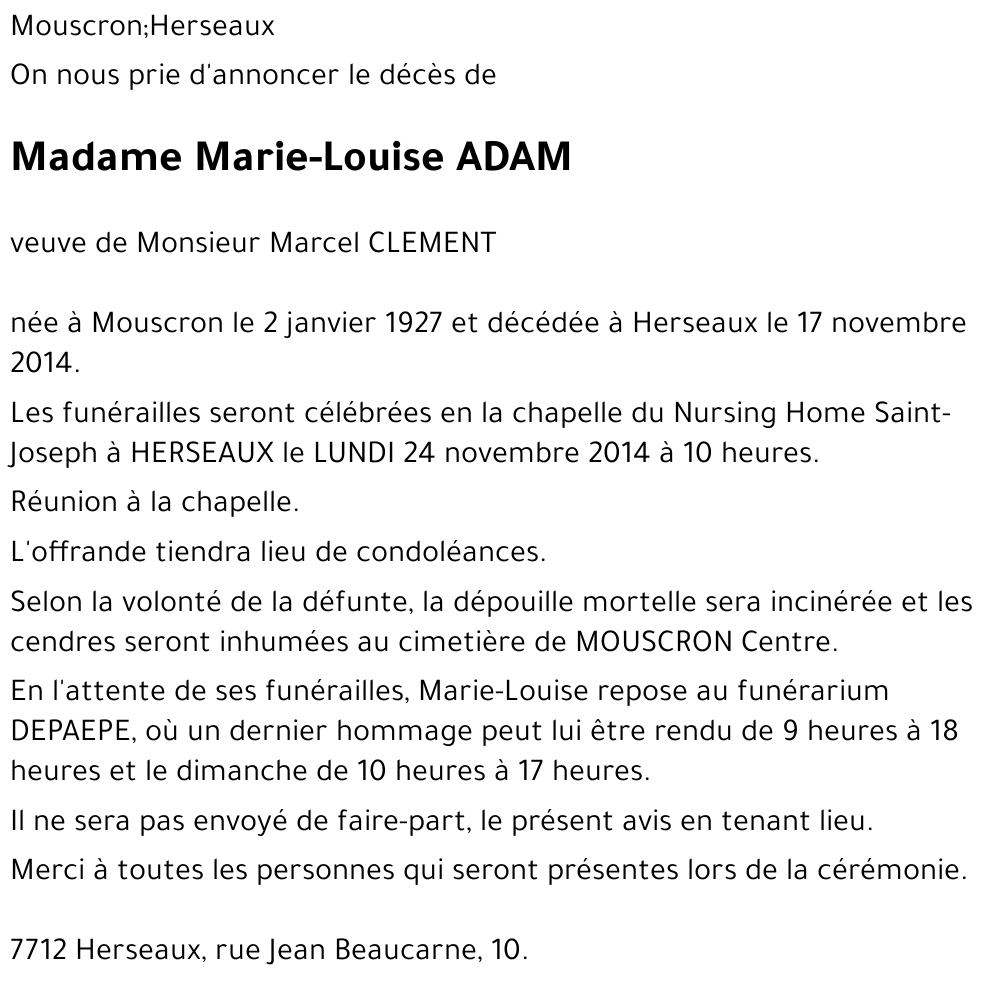 Marie-Louise ADAM