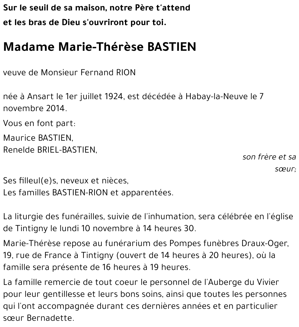 Marie-Thérèse BASTIEN