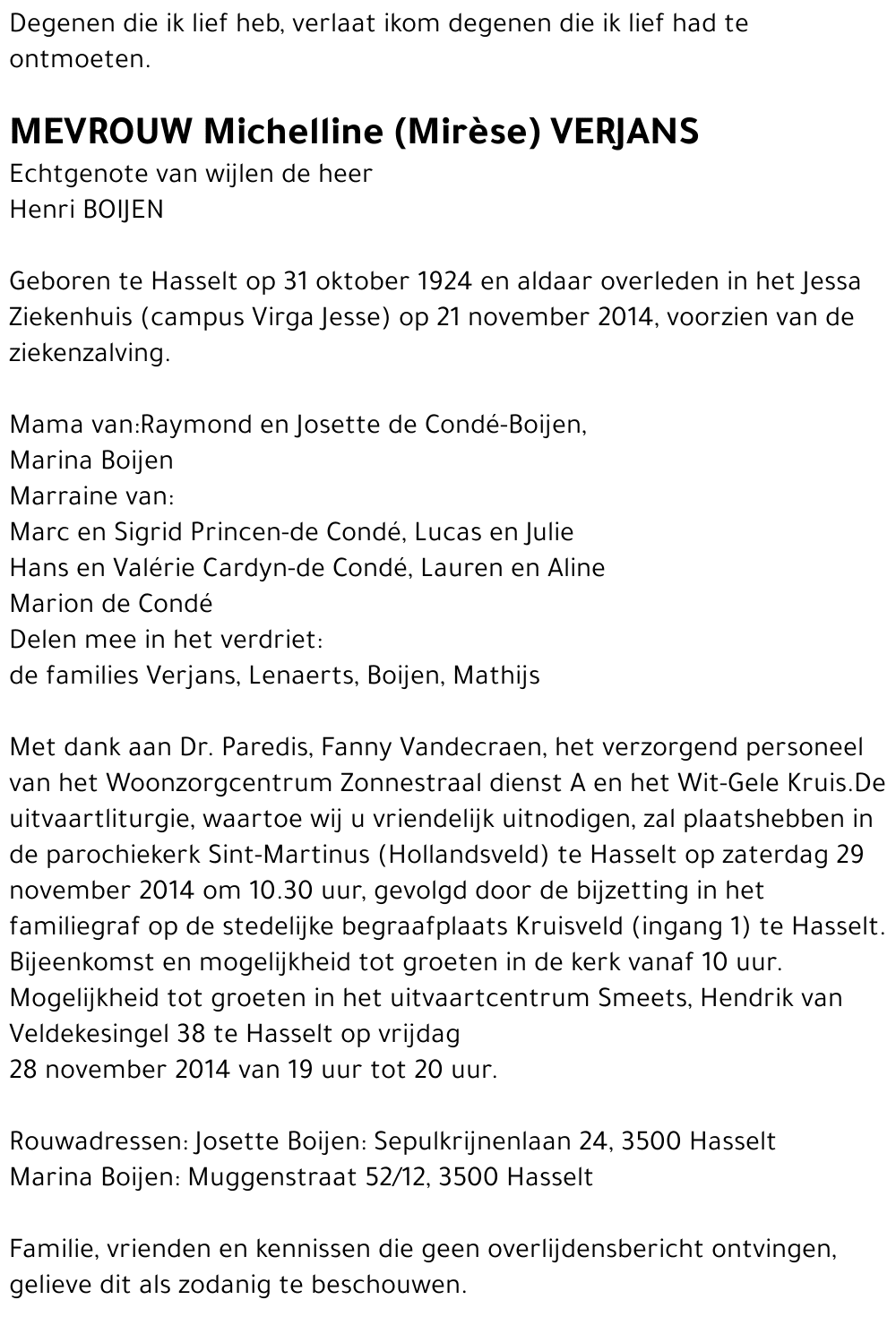 Michelline (Mirèse) Verjans