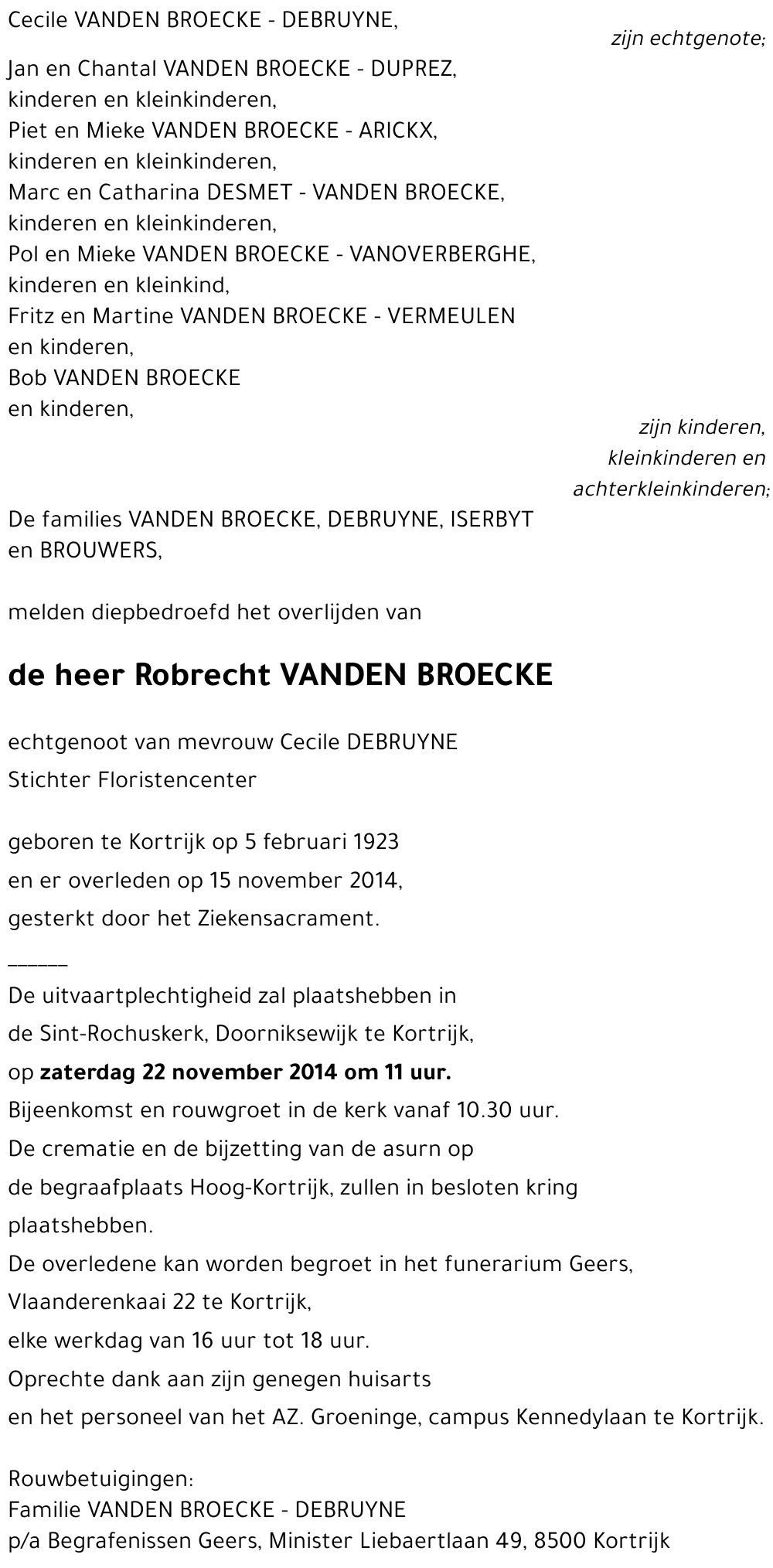 Robrecht VANDEN BROECKE