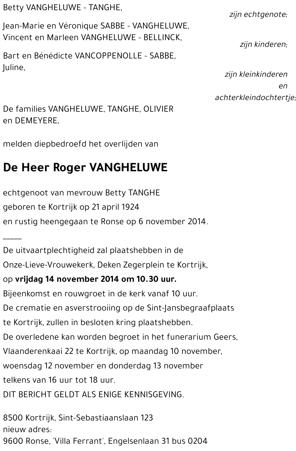 Roger VANGHELUWE
