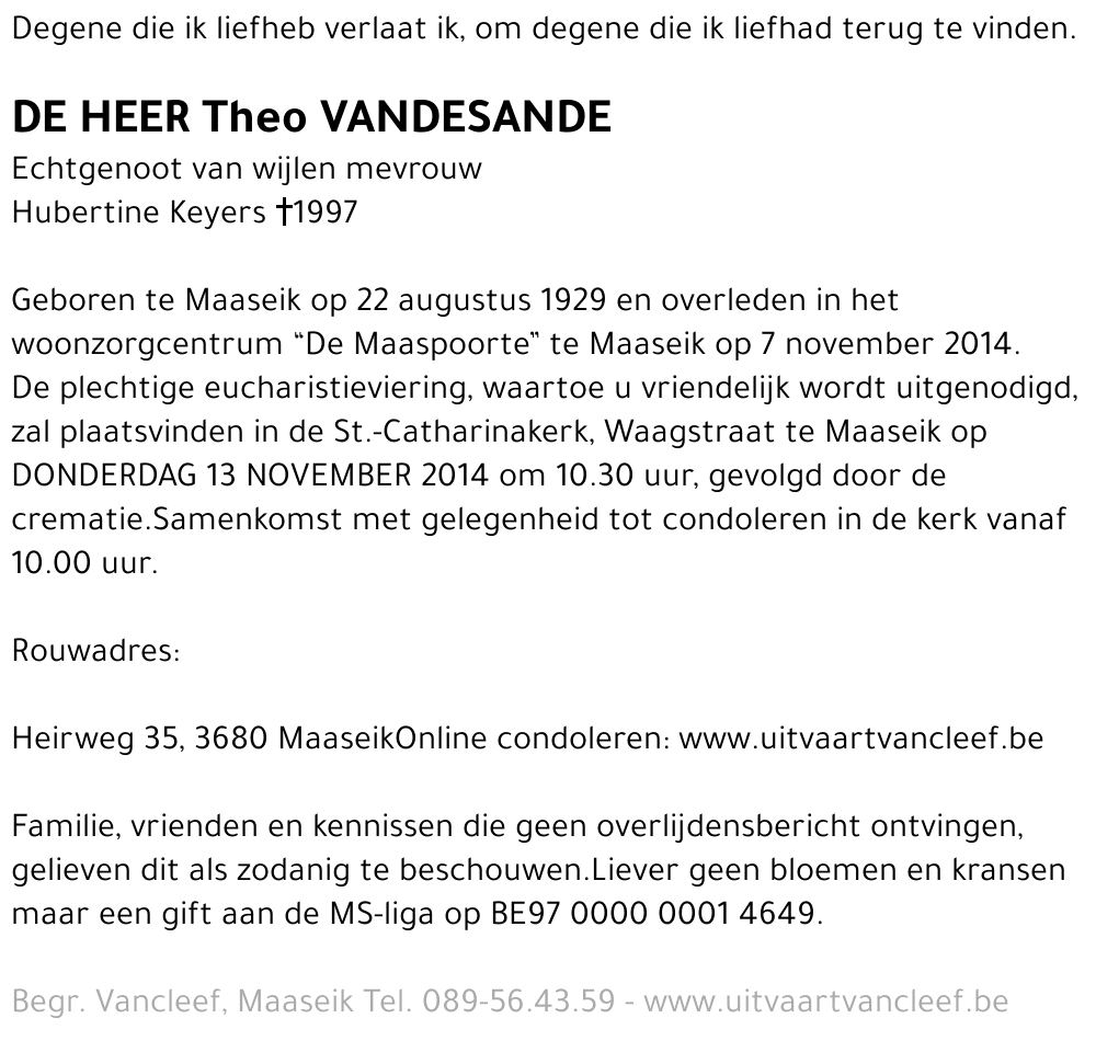 Theo VANDESANDE