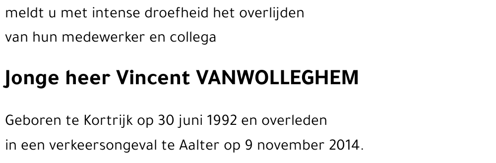 Vincent VANWOLLEGHEM