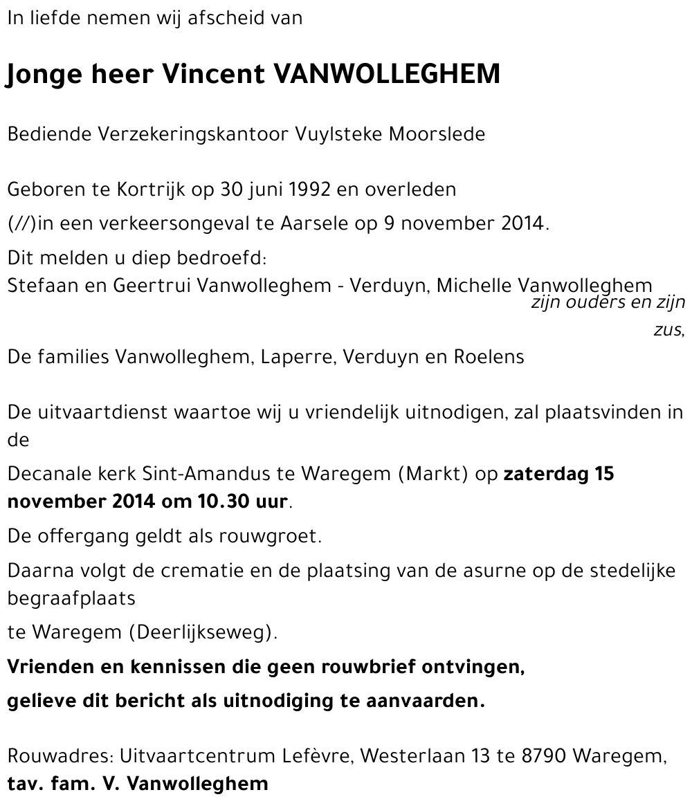 Vincent VANWOLLEGHEM