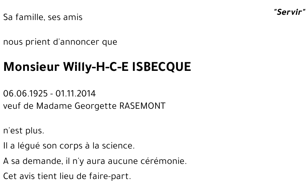 Willy ISBECQUE