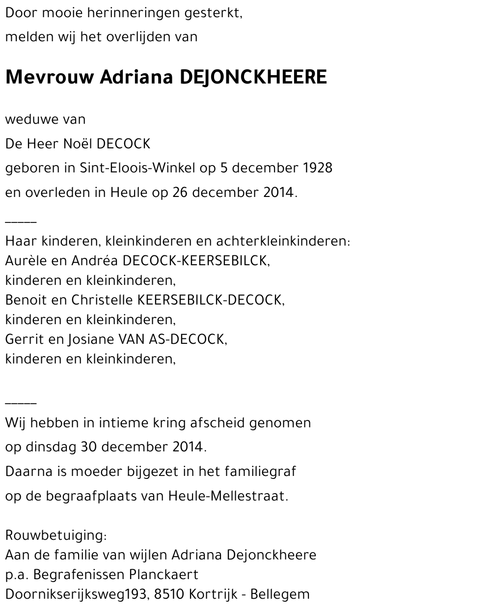 Adriana DEJONCKHEERE