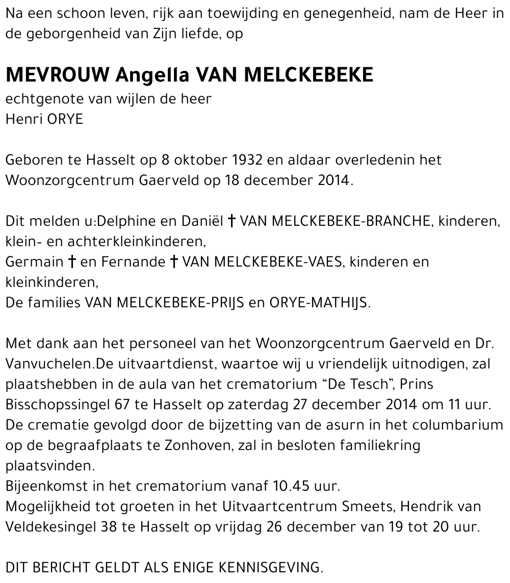 Angella Van Melckebeke