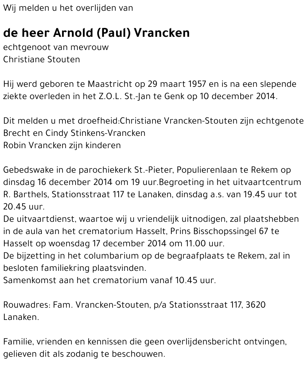 Arnold (Paul) Vrancken