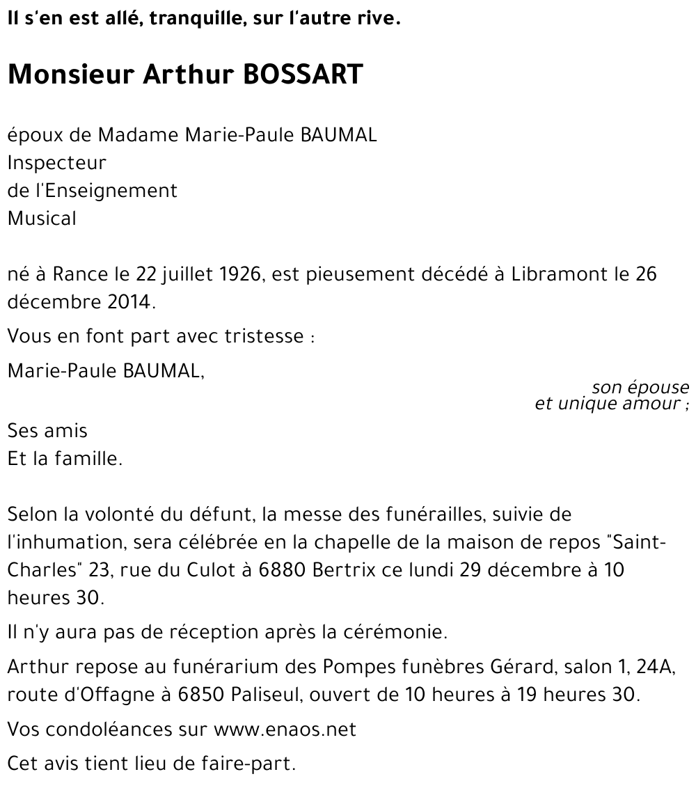 Arthur BOSSART