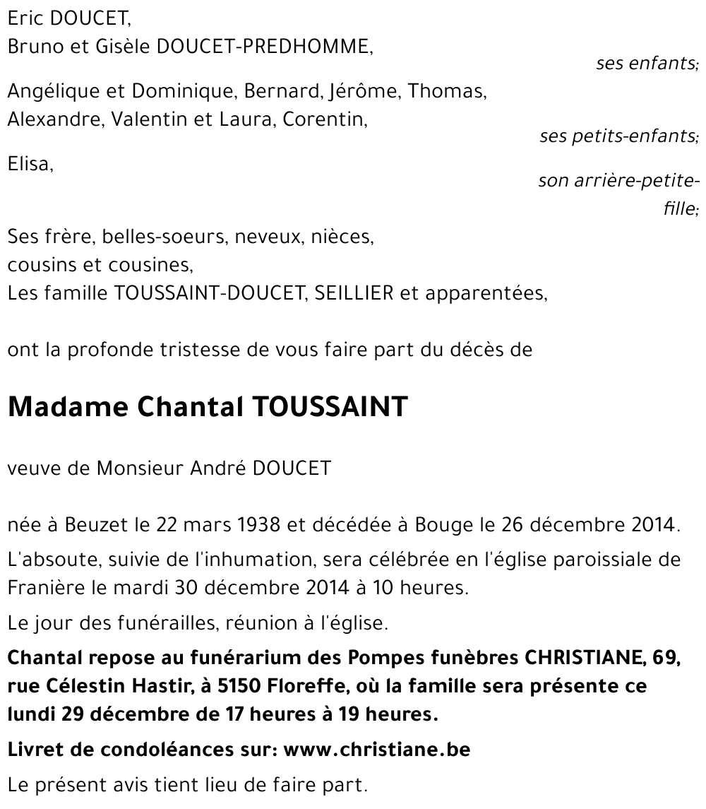 Chantal TOUSSAINT