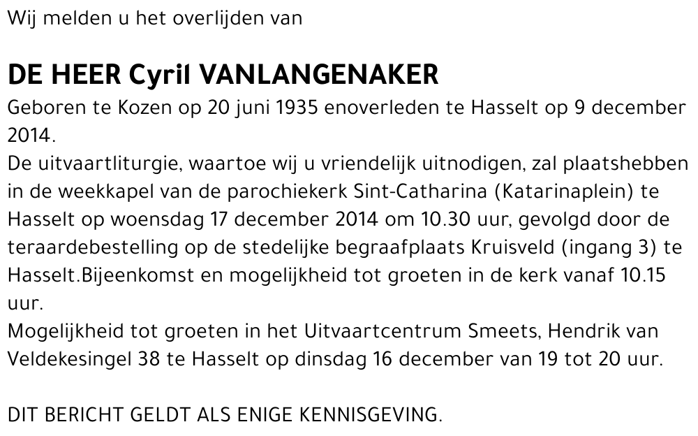 Cyril Vanlangenaker