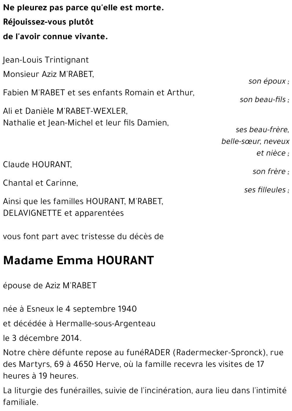 Emma HOURANT