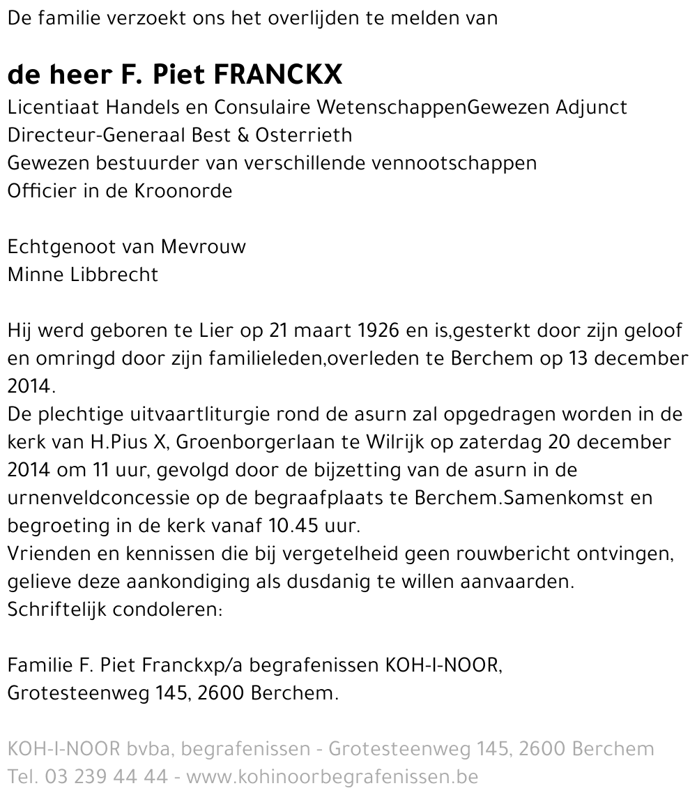 F. Piet Franckx