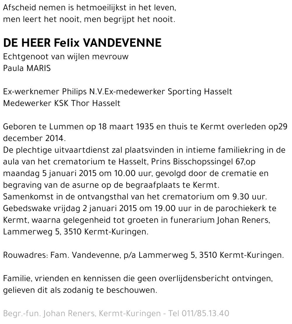 Felix VANDEVENNE