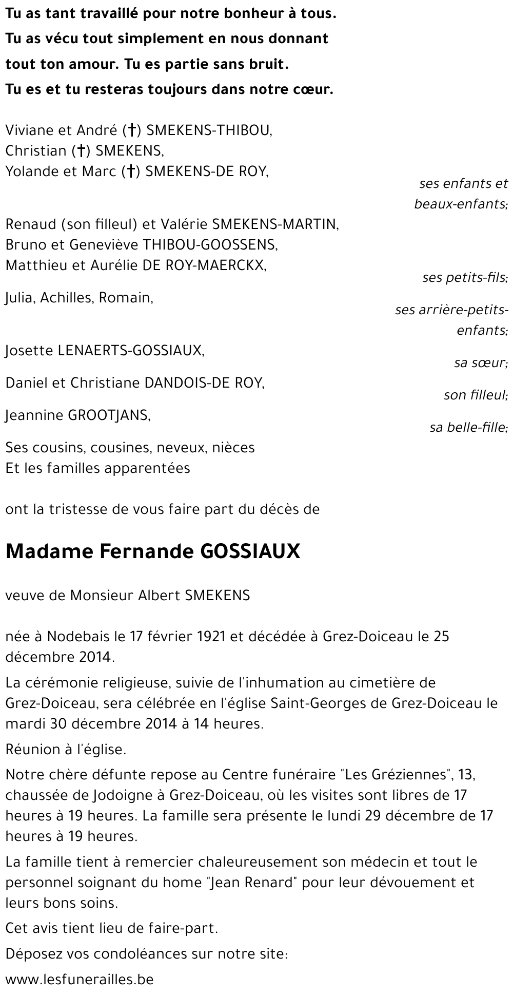 Fernande GOSSIAUX