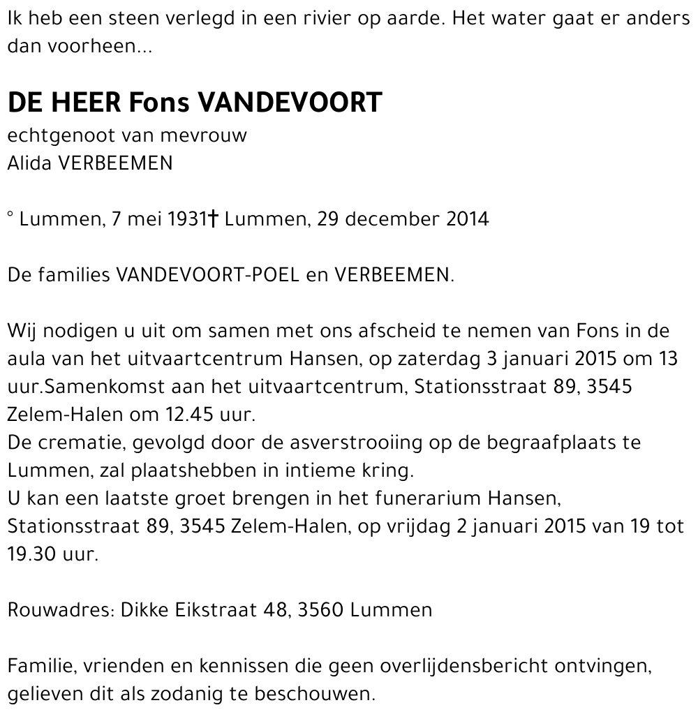 Fons VANDEVOORT