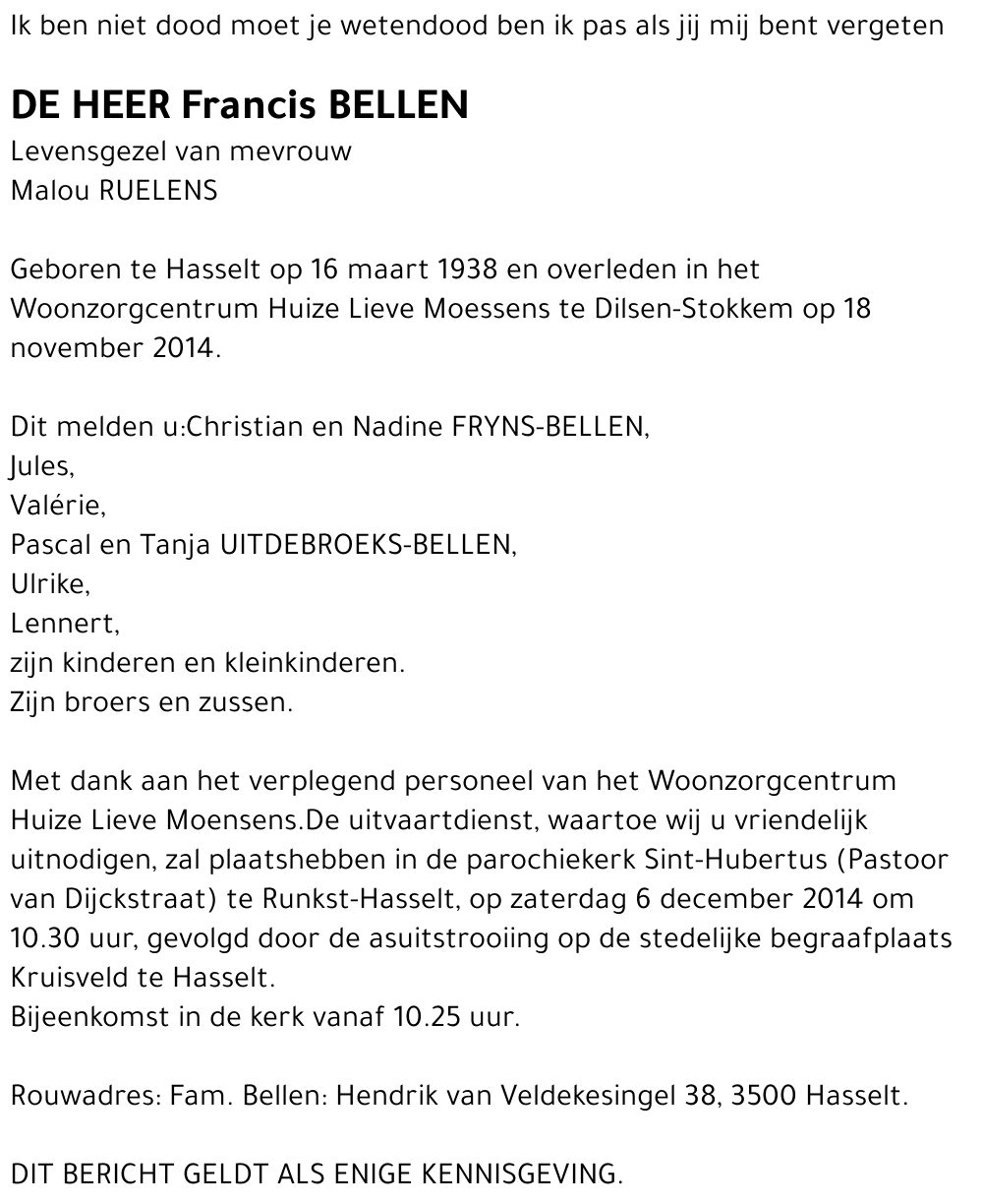 Francis Bellen