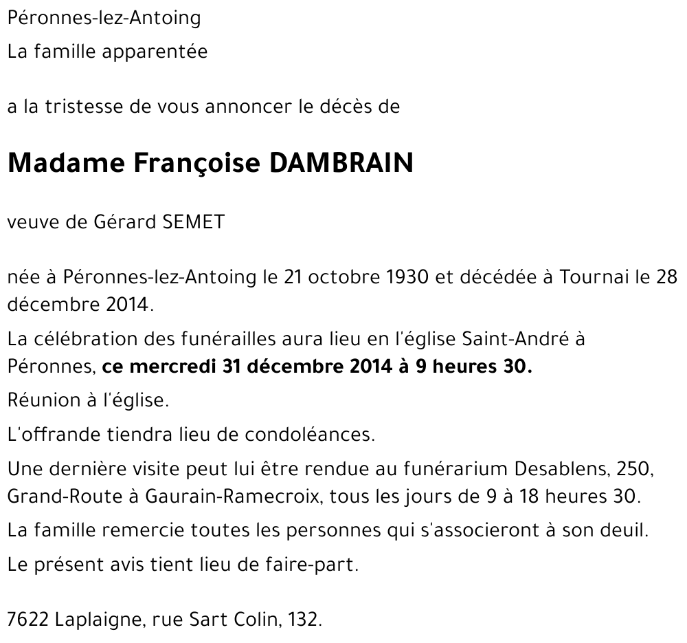 Françoise DAMBRAIN