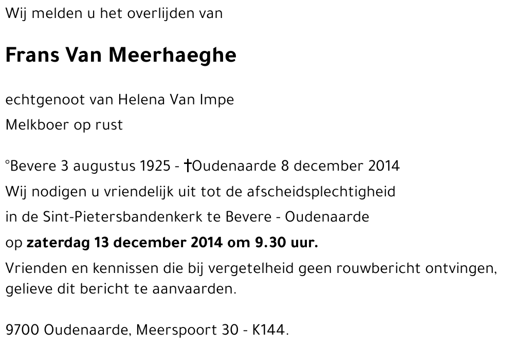 Frans Van Meerhaeghe