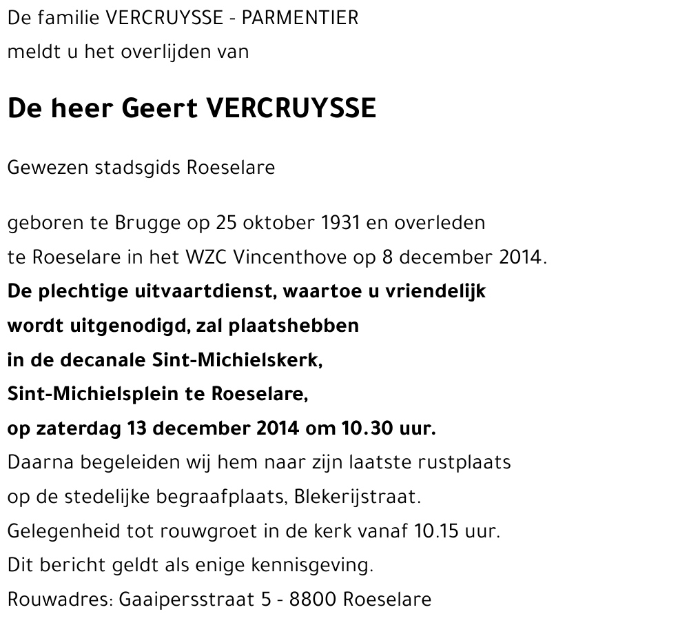 Geert VERCRUYSSE