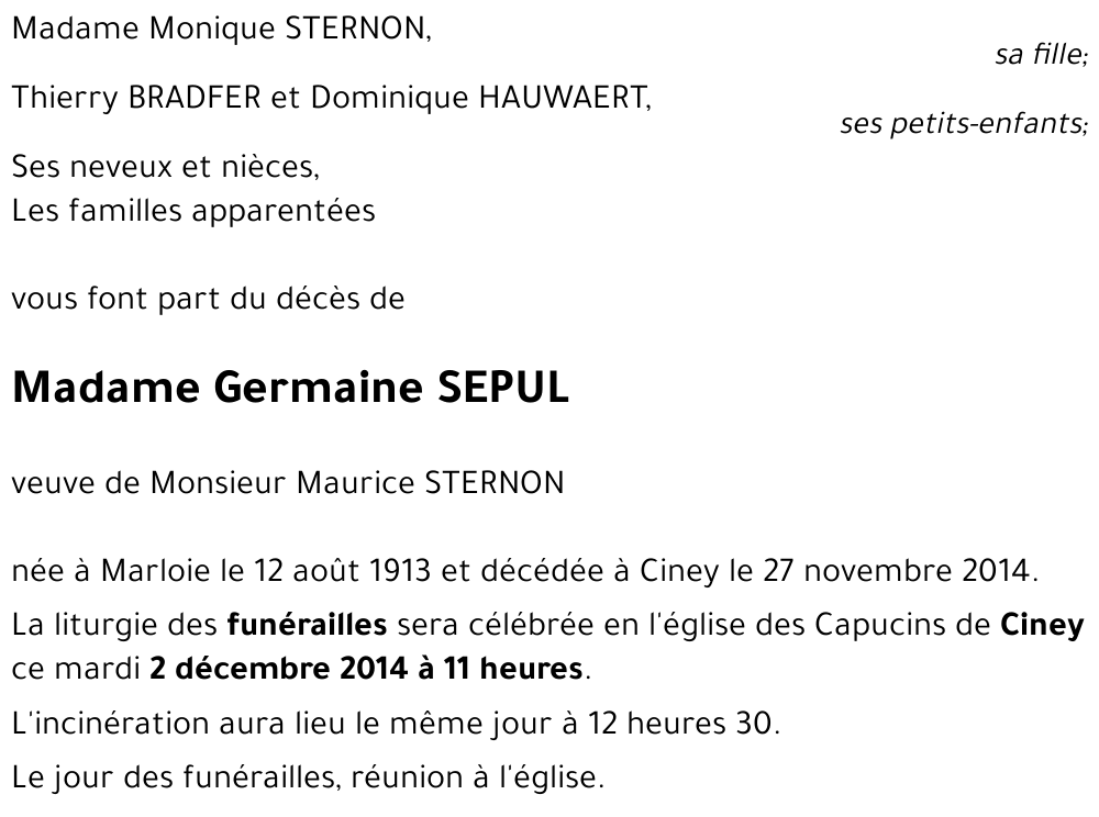 Germaine SEPUL
