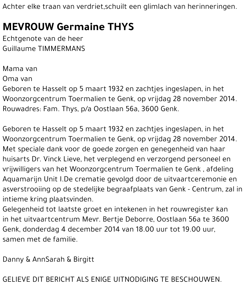 Germaine THYS