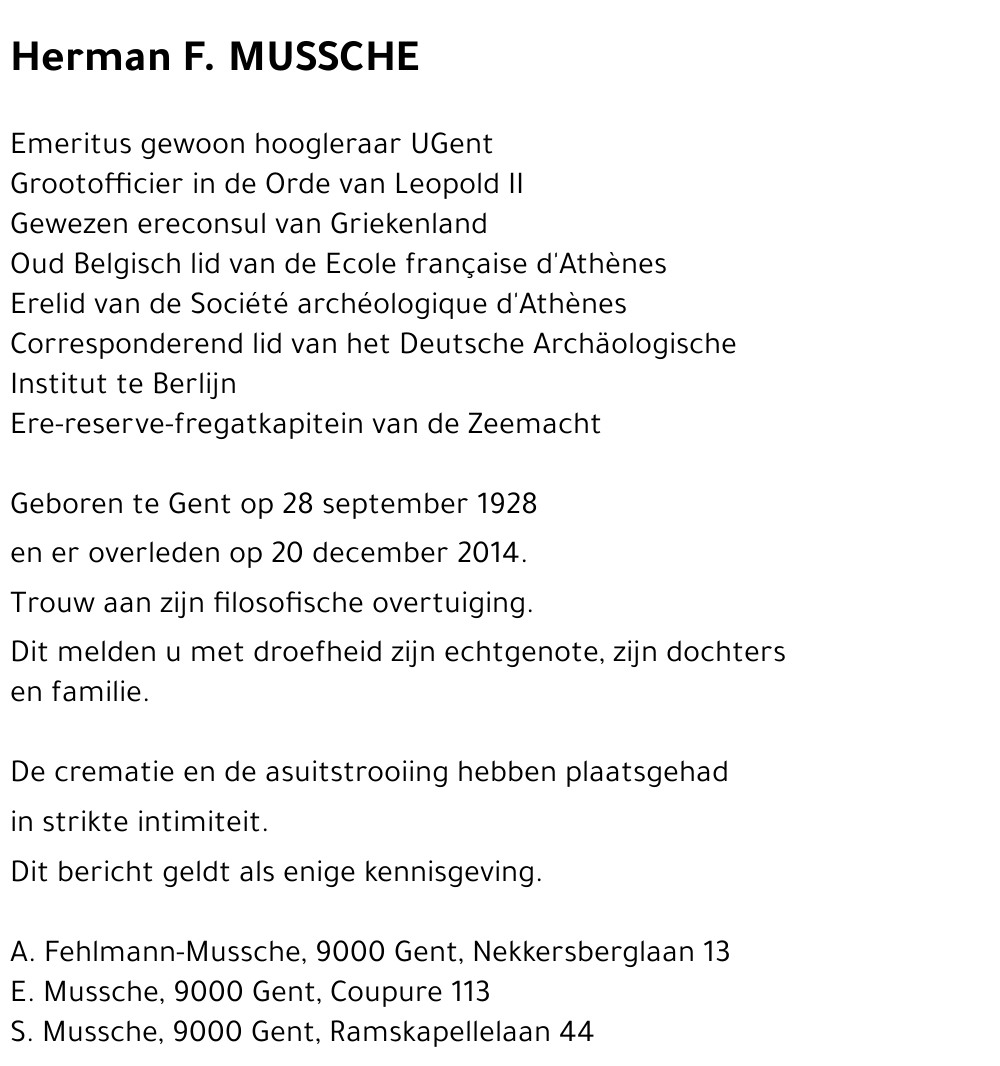 Herman F. MUSSCHE