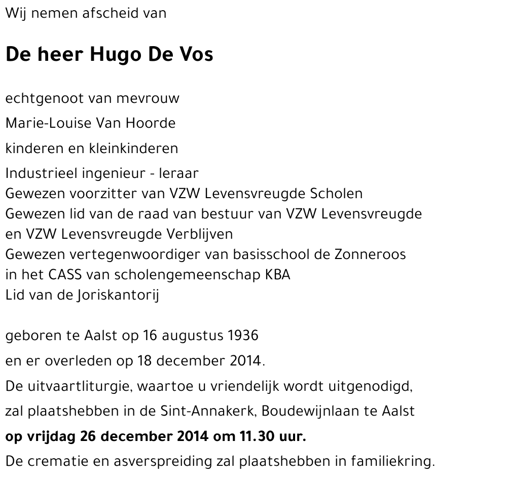 Hugo De Vos