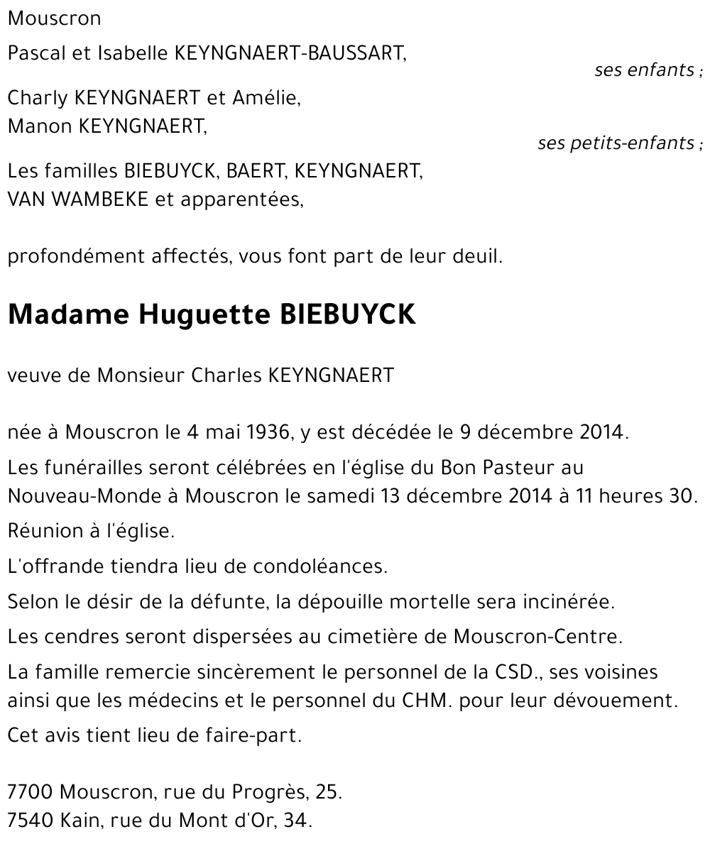 Huguette BIEBUYCK