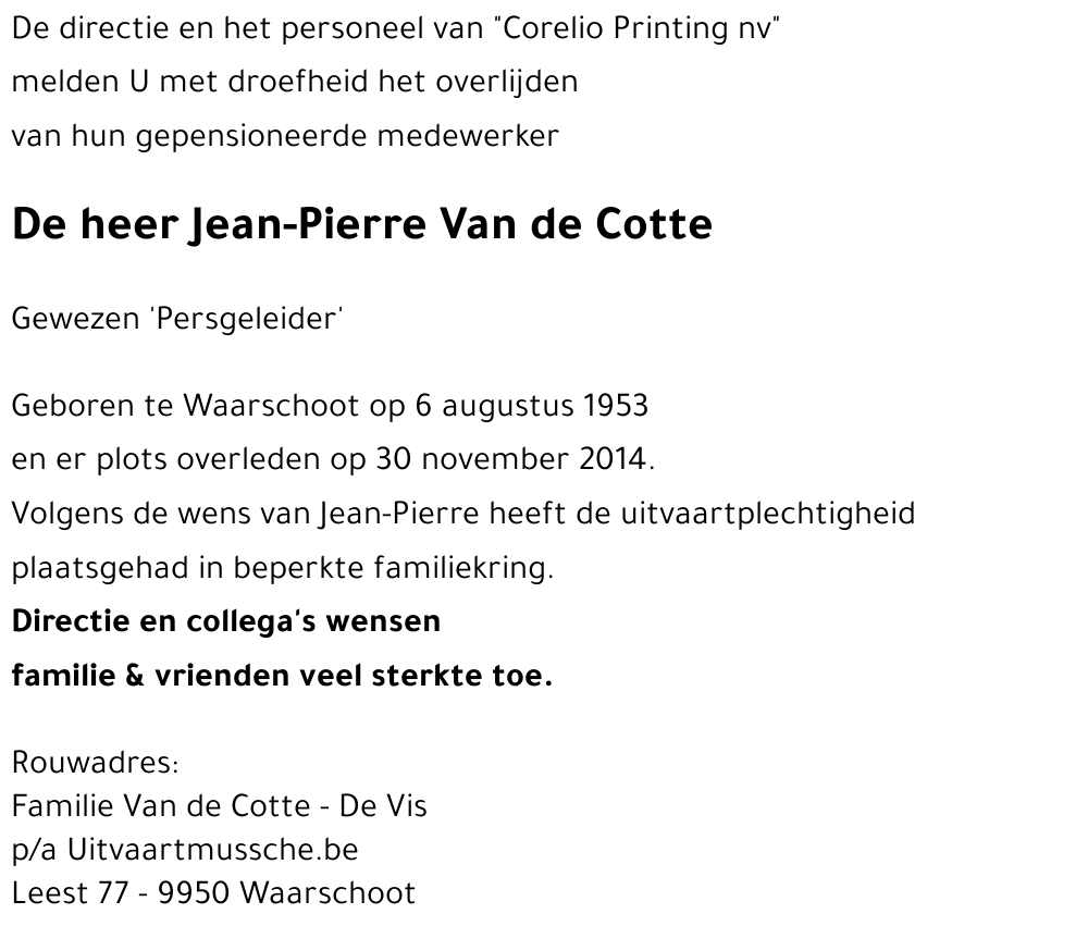 Jean-Pierre Van de Cotte