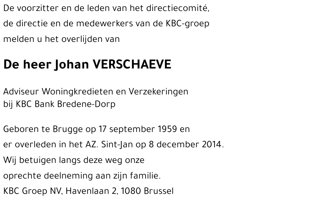 Johan VERSCHAEVE